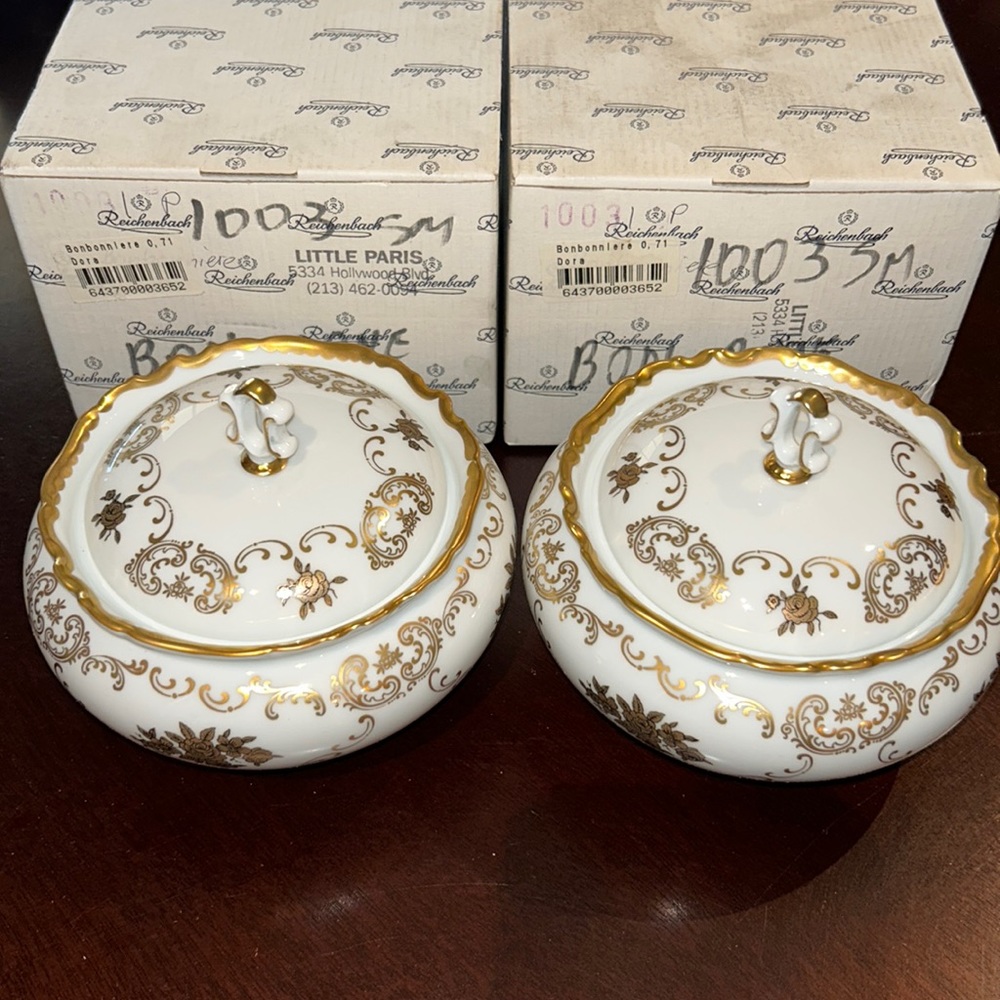 Reichenbach Made in Germany White & Gold Kobalt BonBonnlere 2 piece bundle - new